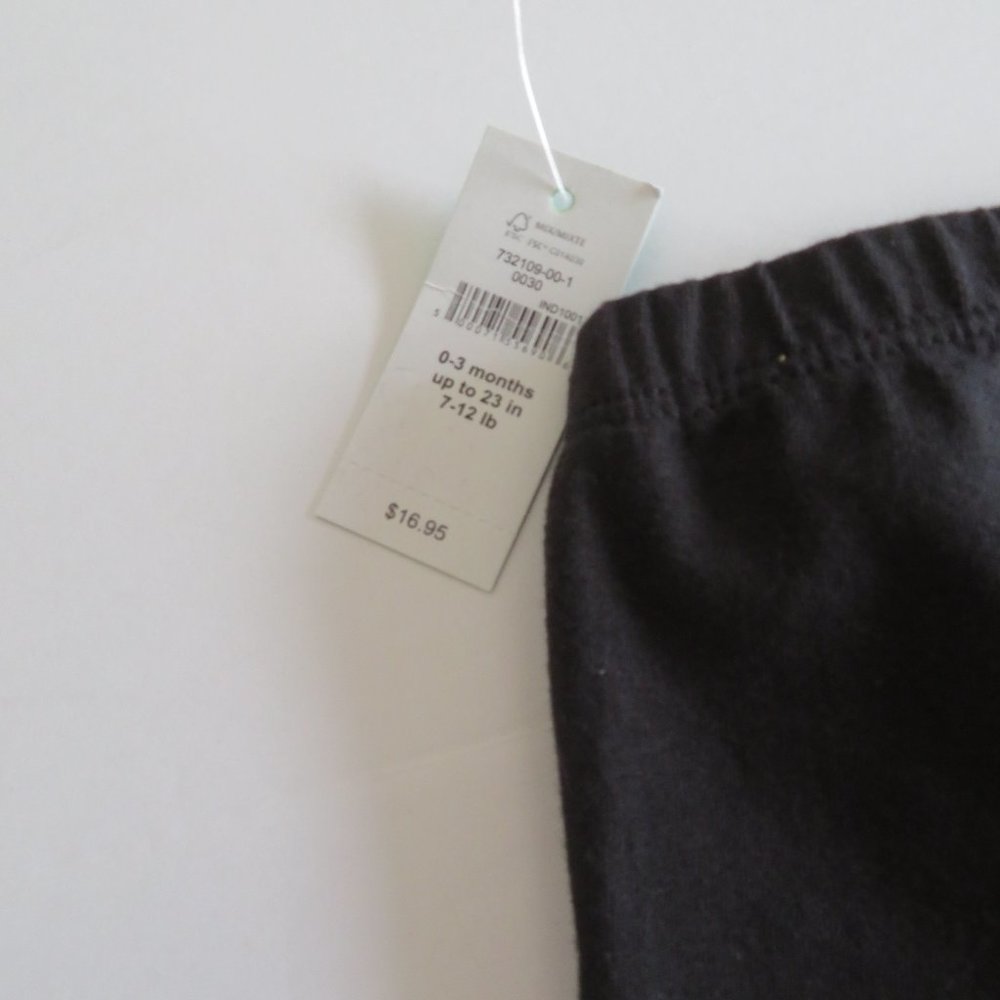 GAP Baby Organic Cotton Ruffle Leggings, Girl 0-3 months, Black - NWT - Picture 5 of 5